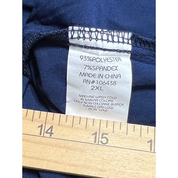 Beverly Hills Uniforms Work Medical Scrub Top Blue Stretch Men Women 2XL New - Picture 4 of 8